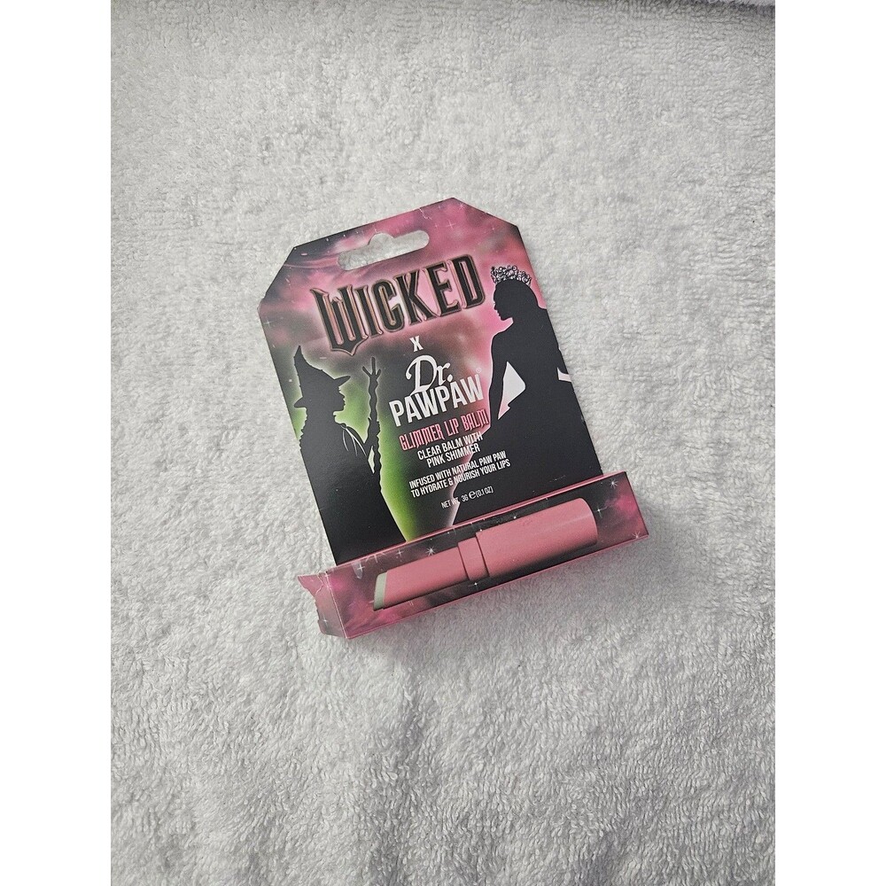 Wicked X Dr. PAWPAW Glimmer Lip Balm Clear Pink Shimmer Glinda Open Box Unused
